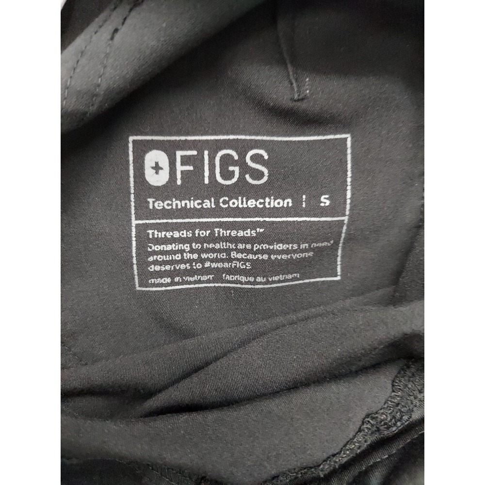 Figs Scrub Bottoms Womens Small Black Technical Uniform Medical Drawstring - Picture 3 of 12